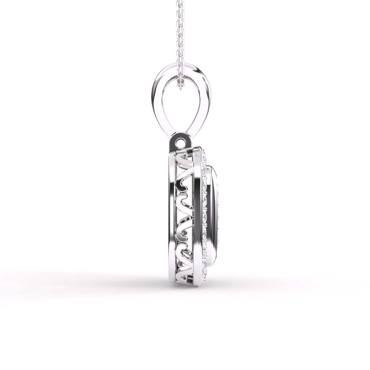 Diamond Cluster Cushion Shape Pendant